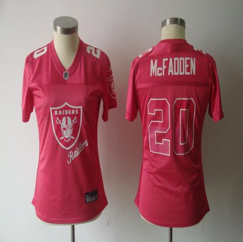 Raiders #20 Darren McFadden Pink 2011 Women's Fem Fan Stitched NFL Jersey